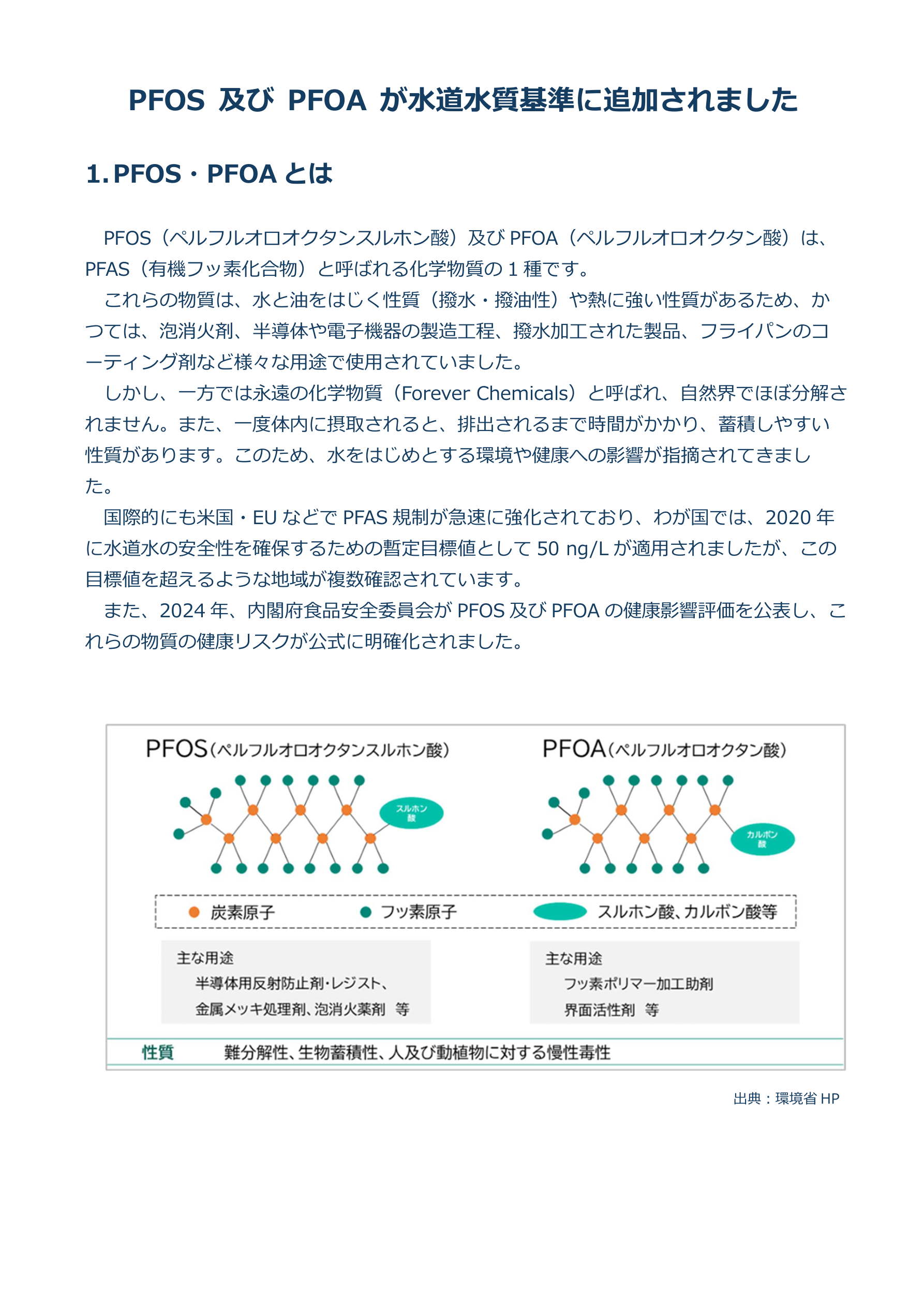 PFOS・PFOA等の詳細分析のイメージ